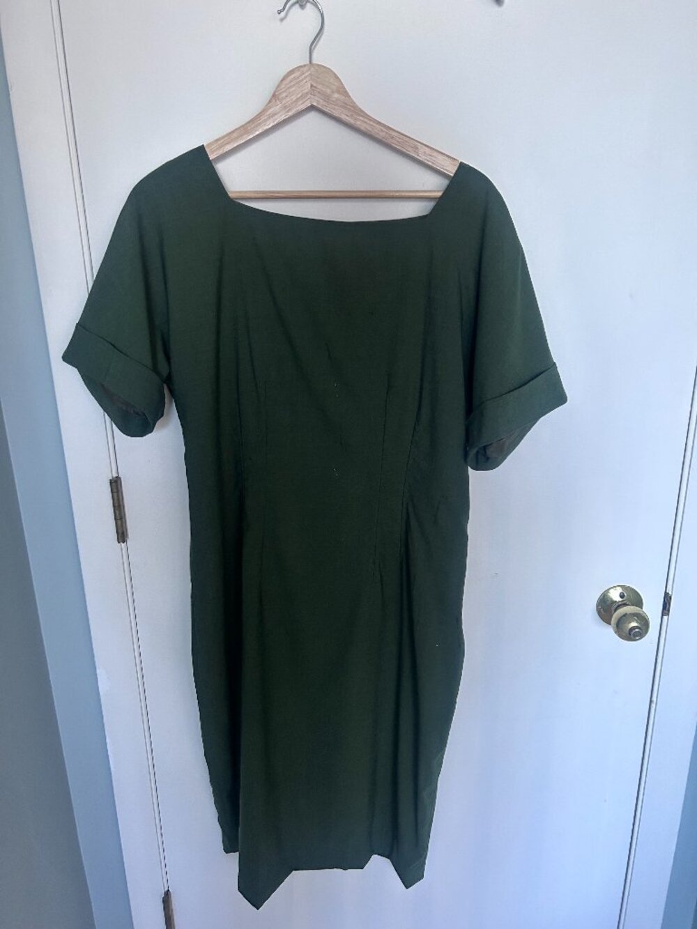 Brooks Brothers Green Dress (Fabric Woven in Italy) — Size 10
